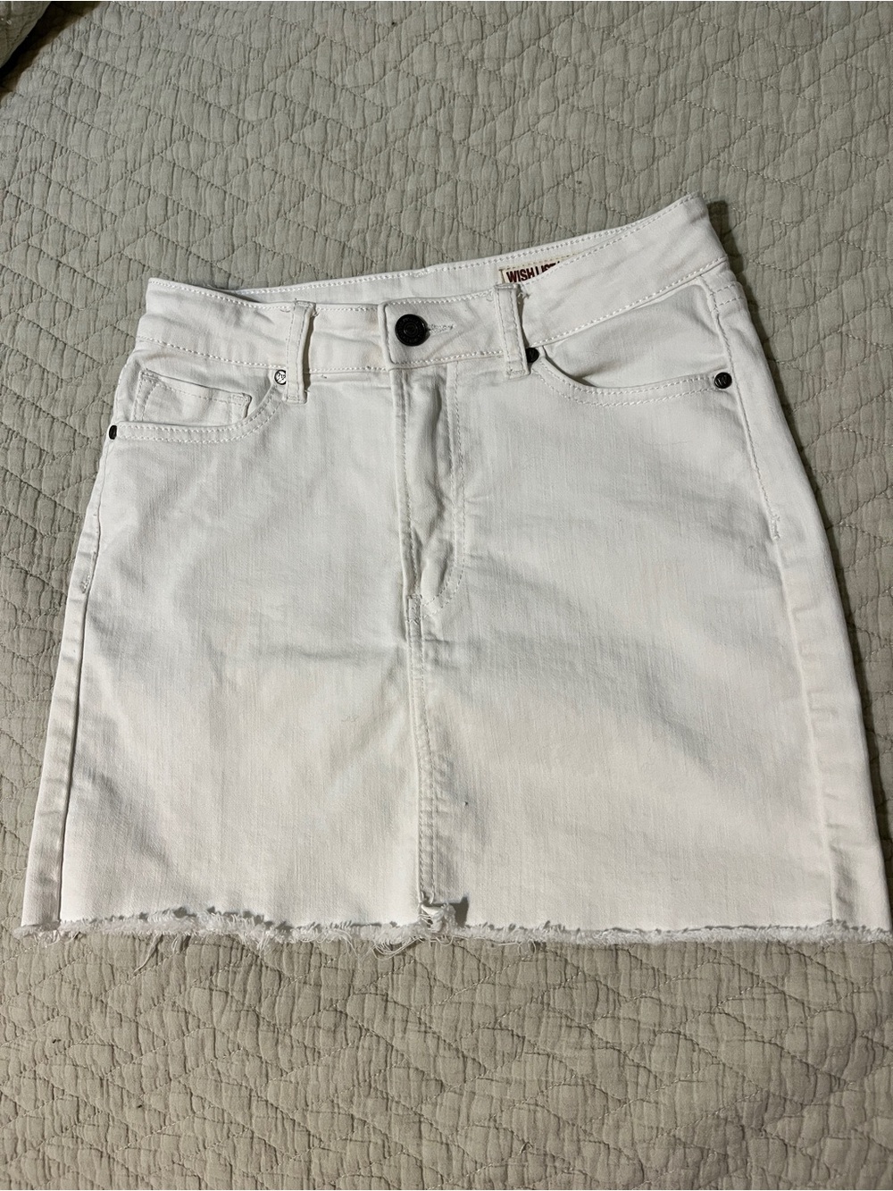 Wish List Jeans White Denim Mini Skirt - Classic Casual Style. Small